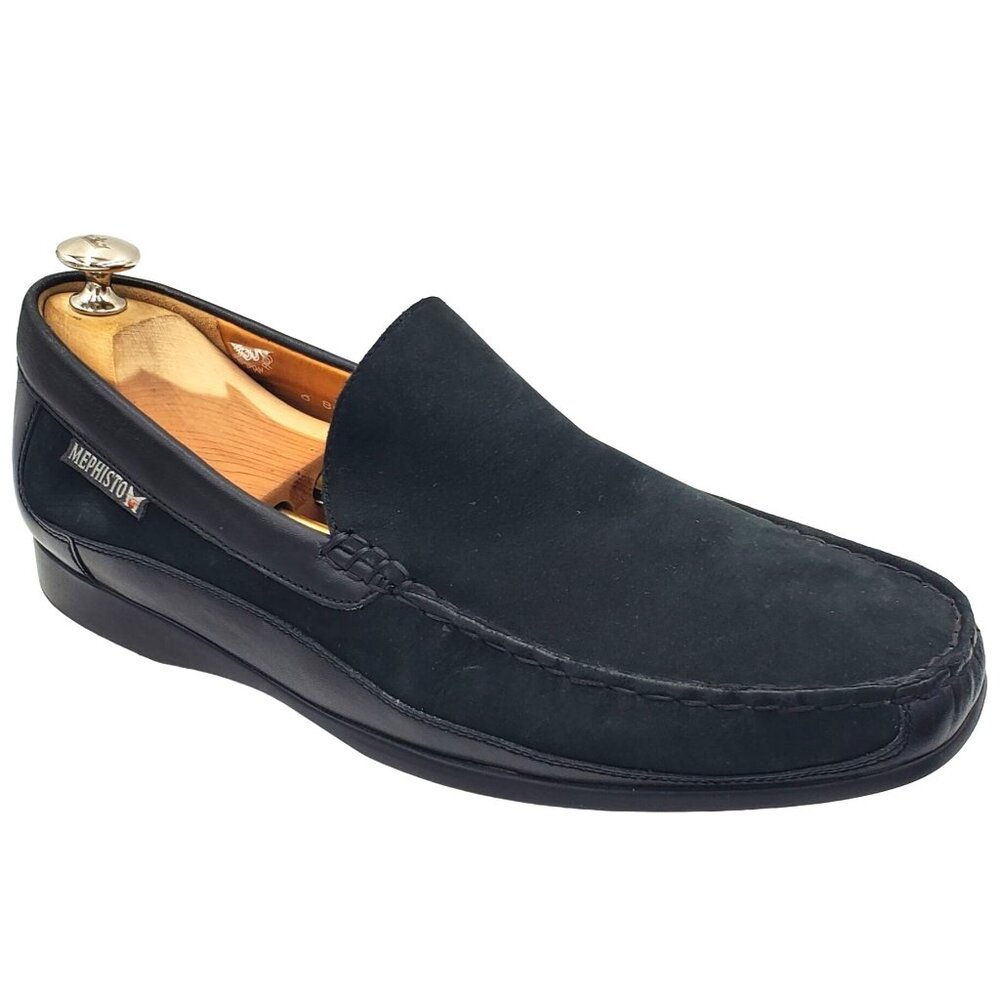 Mephisto Cool Air Men's size 10US Black Leather Suede Loafer casual shoes 9.5EUR